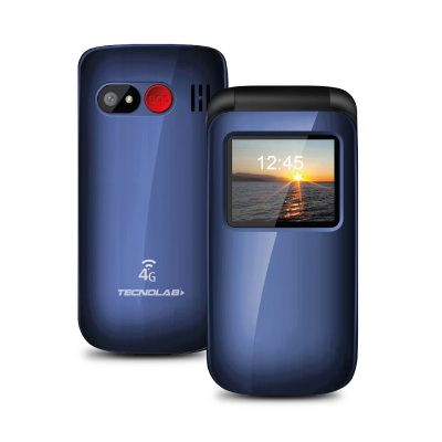 Telefono Celular Adulto Mayor 4G Tipo Almeja Tecnolab Azul