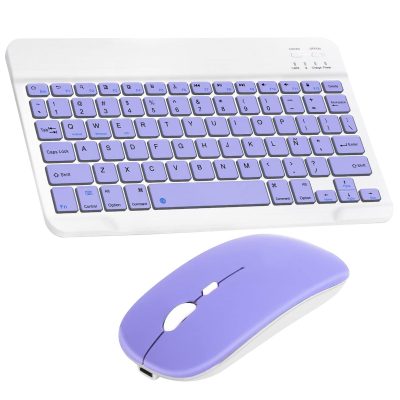Combo Teclado Mouse Bluetooth Español Con Ñ Recargable