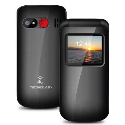 Telefono Celular Adulto Mayor 4G Tipo Almeja Tecnolab Negro