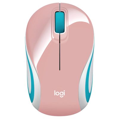 Mouse Inalámbrico Portatil Receptor USB Logitech M187 Rosado