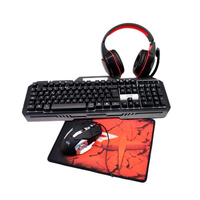 Pack Gamer Teclado + Mouse + Mouse Pad + Audifonos Gamer