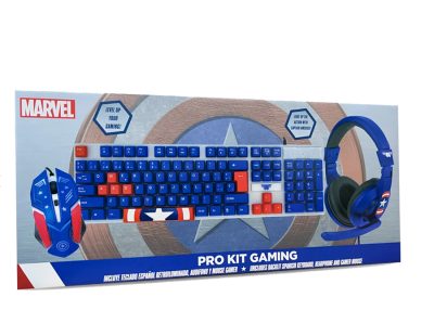 Kit Gamer Capitan Amarica 3 En 1 Teclado Audifonos Mouse