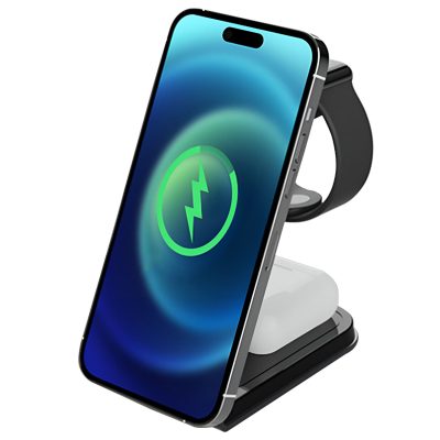 Estacion Base De Carga Inalambrica Carga Rapida 15W 3en1 T26