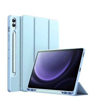Funda Smart Cover Para Tablet Samsung S9 Fe + Plus Celeste