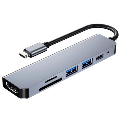 Adaptador USB-C 6 En 1 BYL-2010 HDMI 4k+Usb3.+Usb2+SD+TF+PD