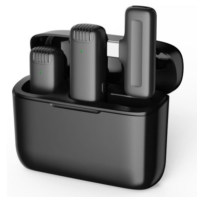 Kit De 2 Microfonos Inalambricos Con Estuche De Carga USB-C