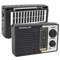 Radio Portatil Am Fm Con Linterna Carga Solar Tecnolab TL636