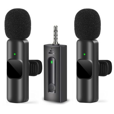 Kit de 2 Microfonos Inalambricos Con Entrada Auxiliar Jack