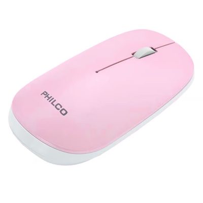 Mouse Inalámbrico Portátil Receptor USB Philco Rosado