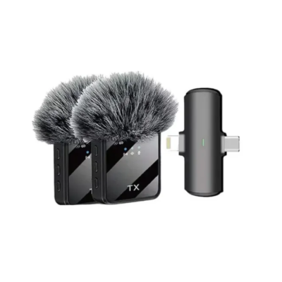 Micrófono de solapa inalámbrico Doble USB-C y Para iPhone