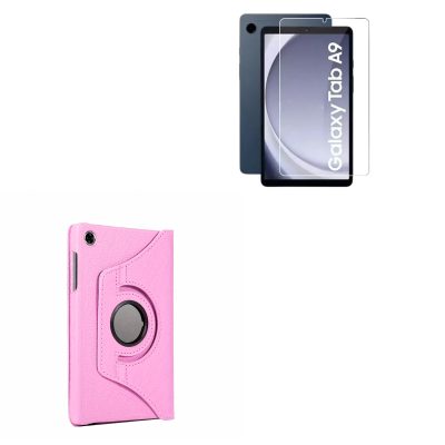 Carcasa Giratoria Para Tab Samsung A9 Normal Con Lamina Vidrio