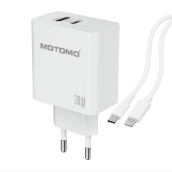 Cargador Carga Rapida PD+QC 30W Compatible Con Entrada Usb-c