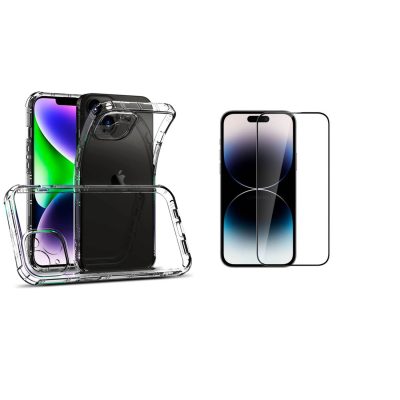 Carcasa Trasparente Antigolpe Para iPhone 14 + Lamina Vidrio