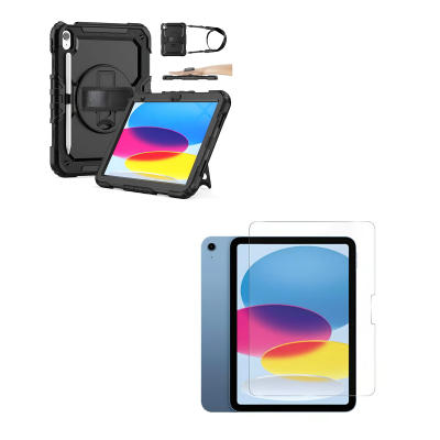 Funda Armadura 360 Lamina Vidrio Para IPad 10.9 10ma 2022